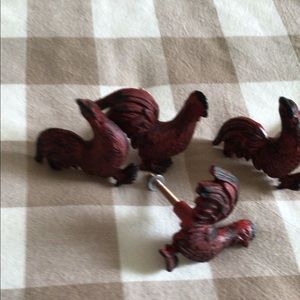 Set of 8 Rooster drawer pulls